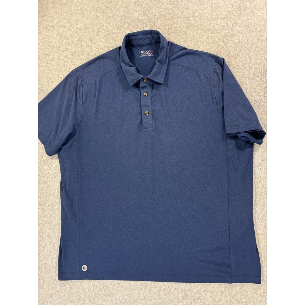 Untuckit Performance Short‎ Sleeve Polo Shirt (Men's 2XL) Blue
